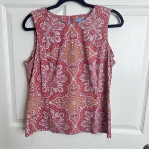 J. McLaughlin Catalina cloth Paisley Sleeveless Blouse Tank Top Size Large